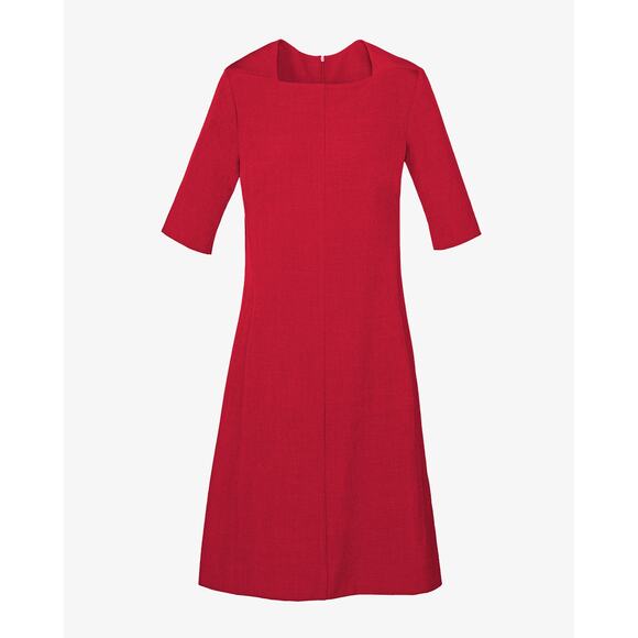 M.M. LaFleur Emily Rhubarb Red Square Neck A-Line Office Mini Dress 4 - Picture 3 of 14